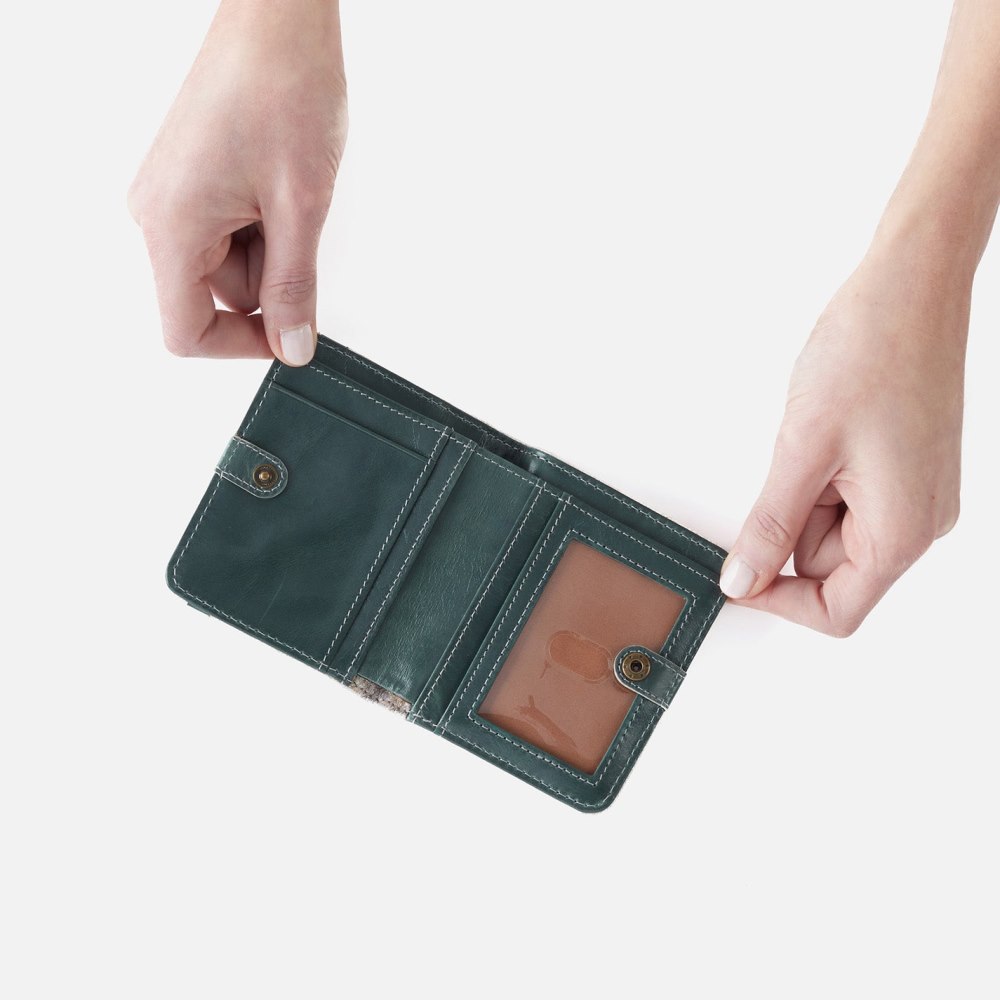 Hobo | Max Mini Bifold Compact Wallet in Mixed Leathers - Silver