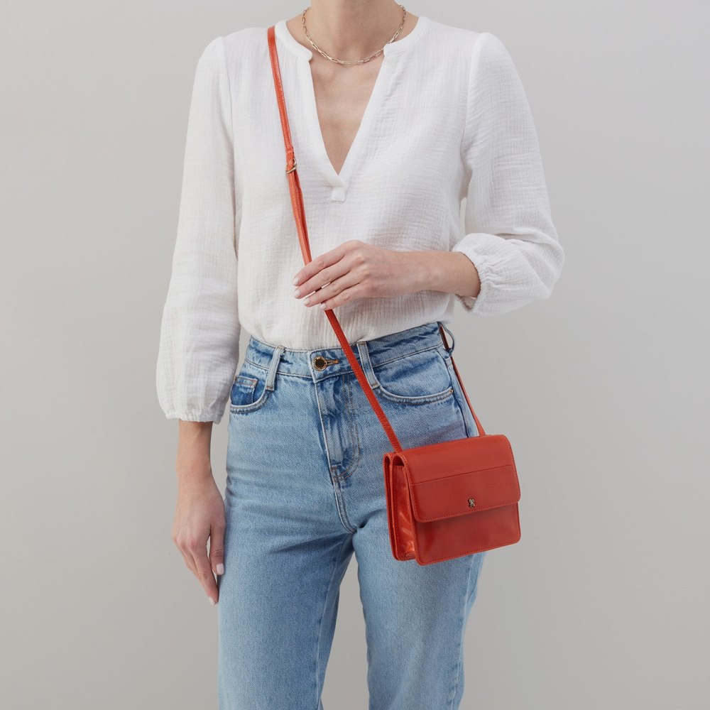 Hobo | Jill Wallet Crossbody in Polished Leather - Marigold