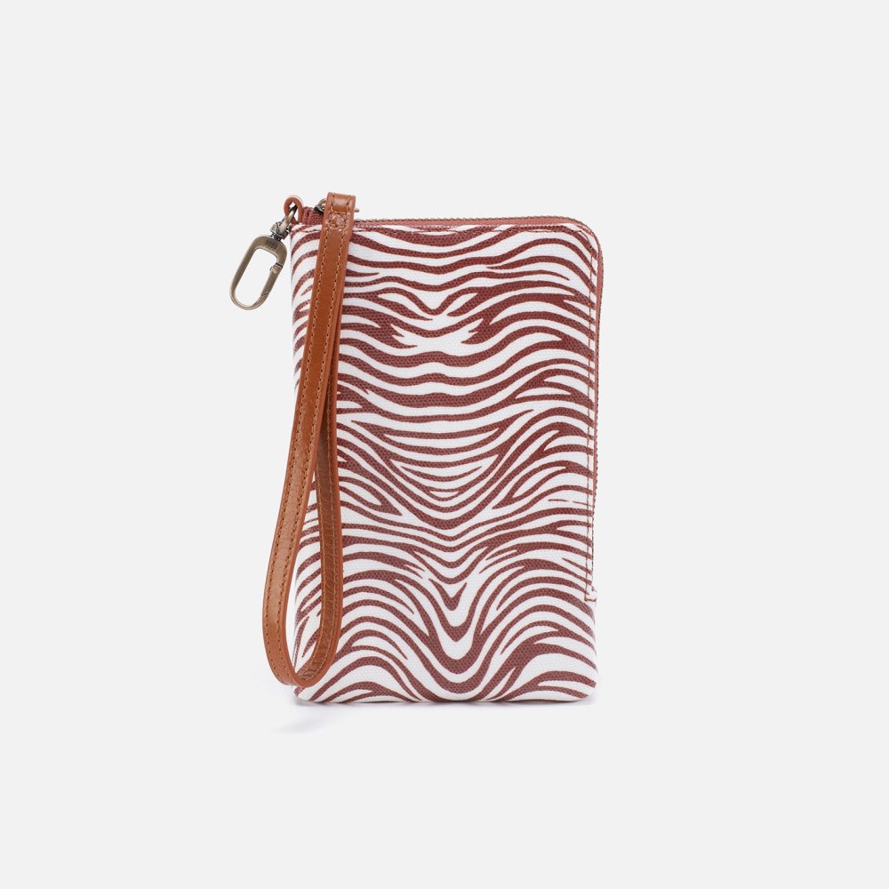 Hobo | Spark Wristlet in Coated Cotton Canvas - Ginger Zebra - Click Image to Close