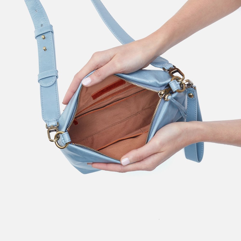 Hobo | Ashe Crossbody in Polished Leather - Cornflower