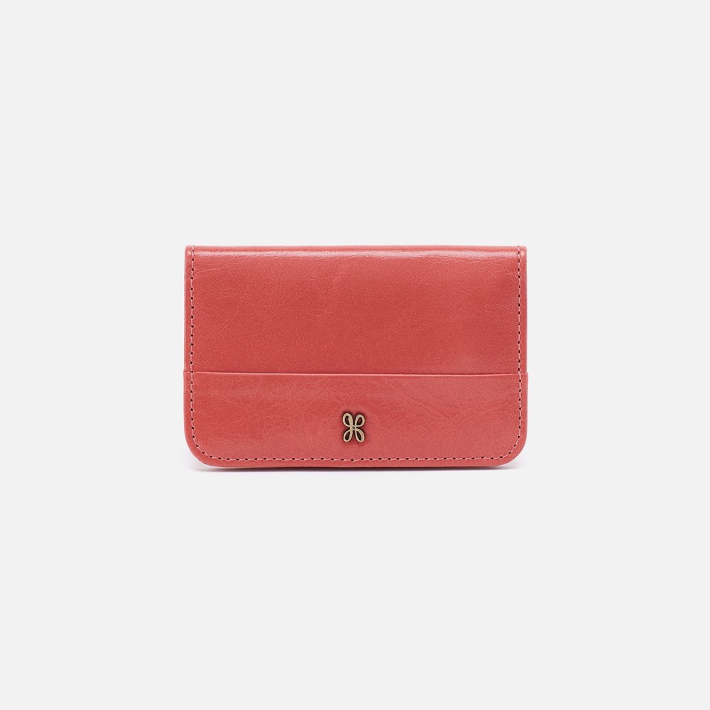 Hobo | Jill Mini Card Case in Polished Leather - Cherry Blossom