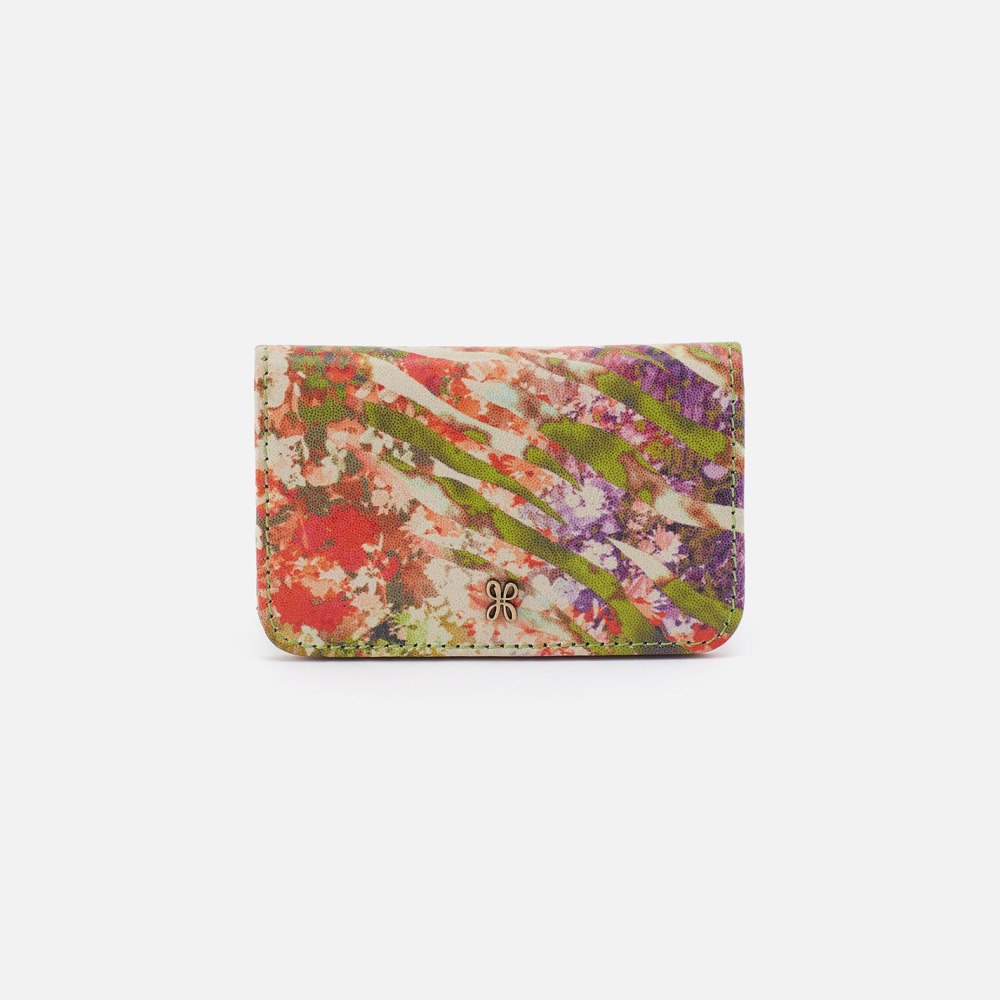 Hobo | Jill Mini Card Case in Printed Leather - Tropic Print - Click Image to Close