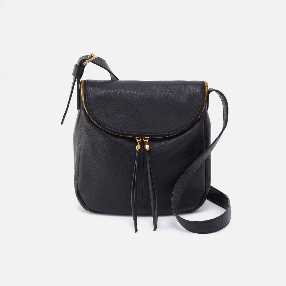 Hobo | Fern North-South Crossbody in Pebbled Leather - Black