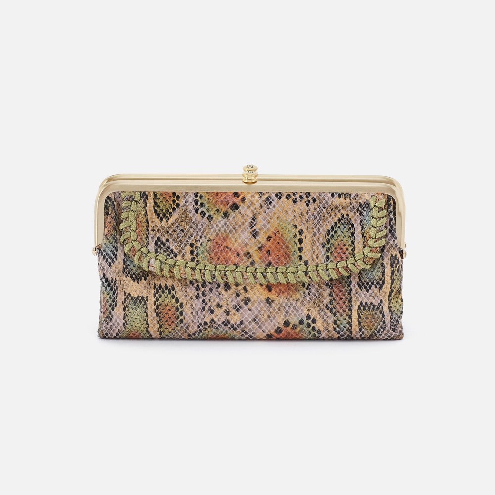 Hobo | Lauren Clutch-Wallet in Printed Leather - Opal Snake Print