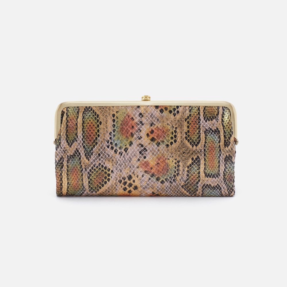 Hobo | Lauren Clutch-Wallet in Printed Leather - Opal Snake Print