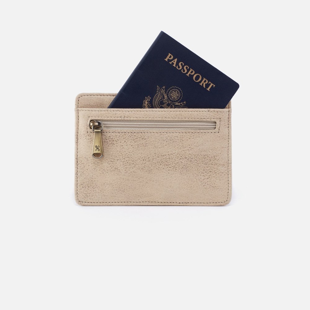 Hobo | Euro Slide Card Case in Metallic Leather - Gold