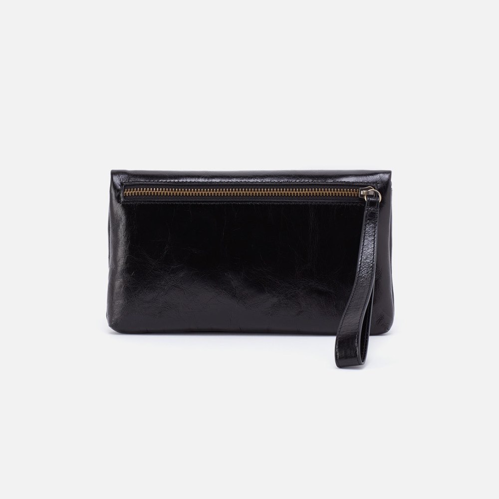 Hobo | Lauren Wristlet in Polished Leather - Black