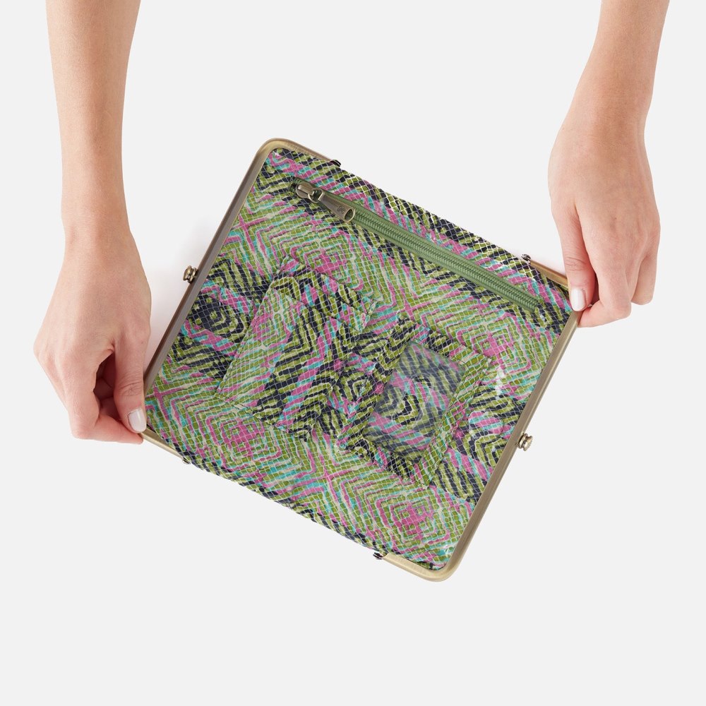 Hobo | Lauren Clutch-Wallet in Printed Leather - Geo Diamond Print