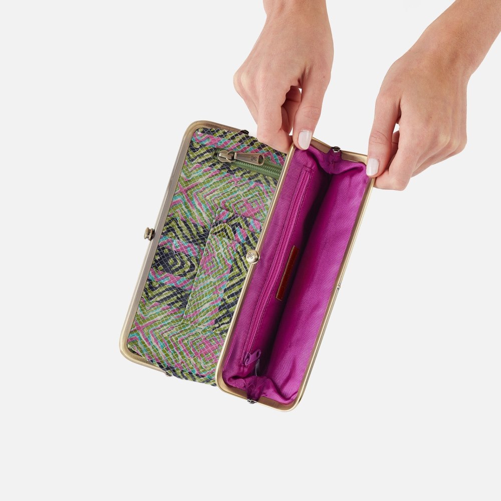 Hobo | Lauren Clutch-Wallet in Printed Leather - Geo Diamond Print