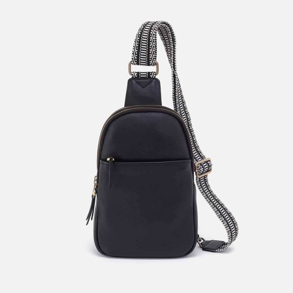 Hobo | Cass Sling in Pebbled Leather - Black - Click Image to Close