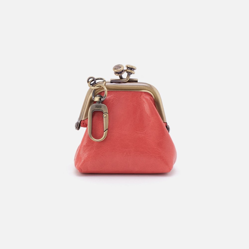 Hobo | Run Frame Pouch in Polished Leather - Cherry Blossom - Click Image to Close