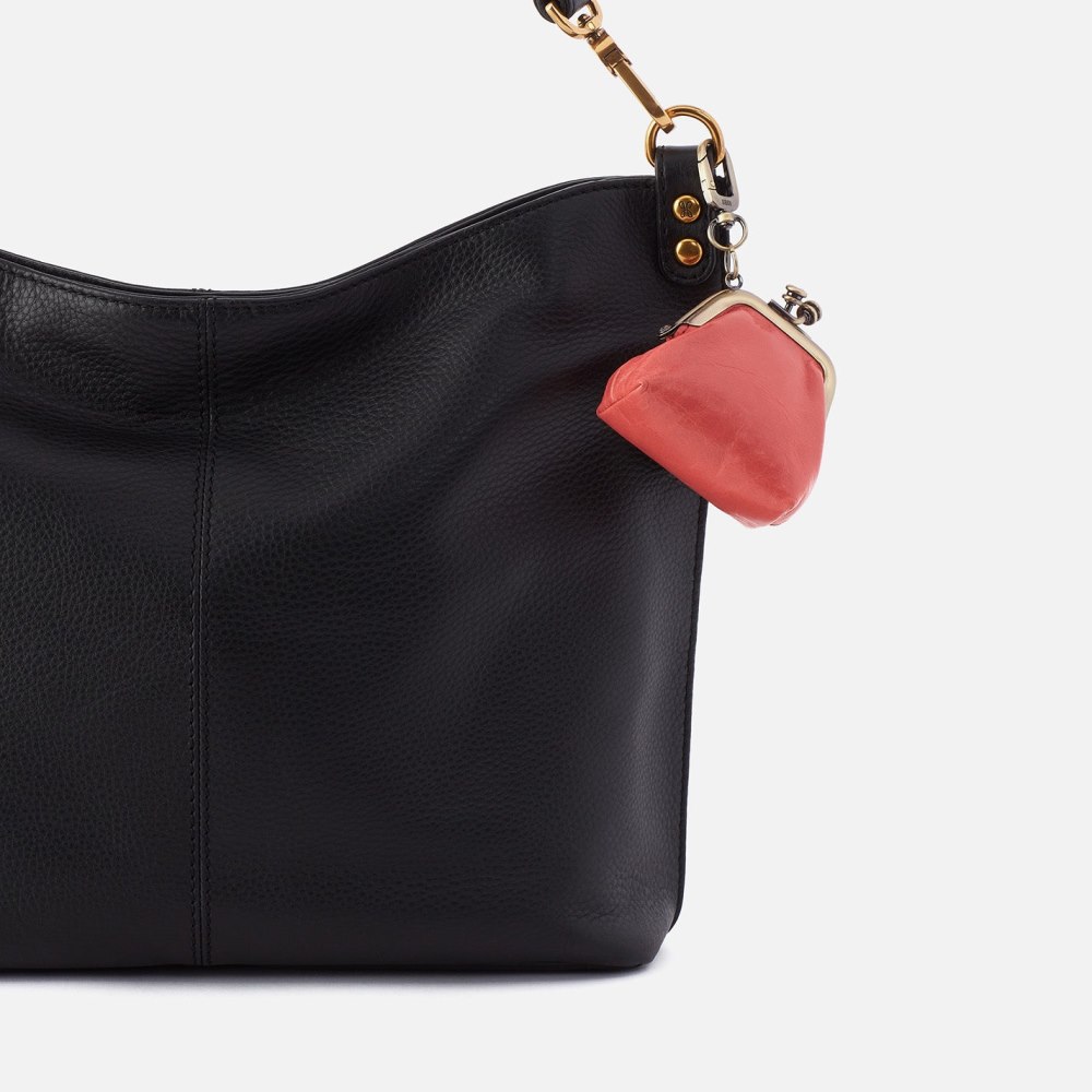 Hobo | Run Frame Pouch in Polished Leather - Cherry Blossom