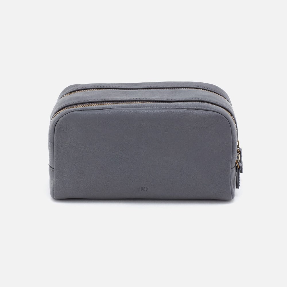 Hobo | Men's Travel Kit in Silk Napa Leather - Grey