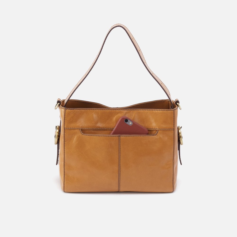 Hobo | Render Small Crossbody in Polished Leather - Natural