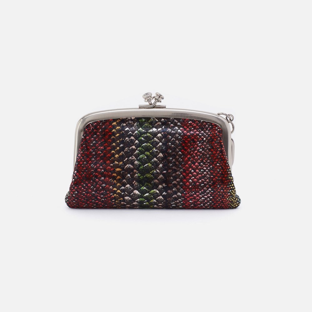 Hobo | Cheer Frame Pouch in Printed Leather - Holiday Stripe