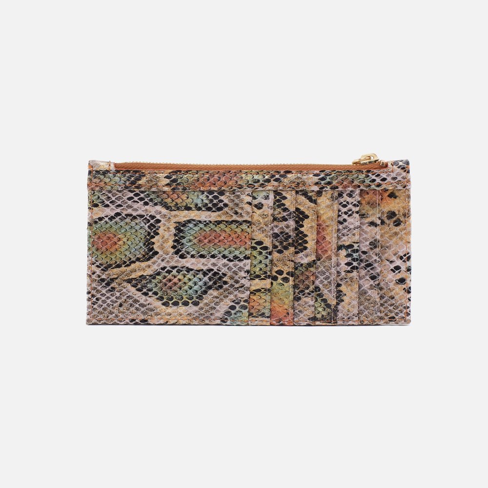 Hobo | Carte Card Case in Printed Leather - Opal Snake Print