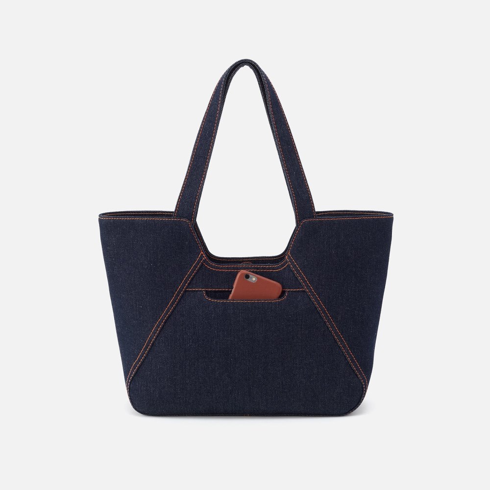 Hobo | Bellamy Medium Tote in Denim Fabric - Dark Denim