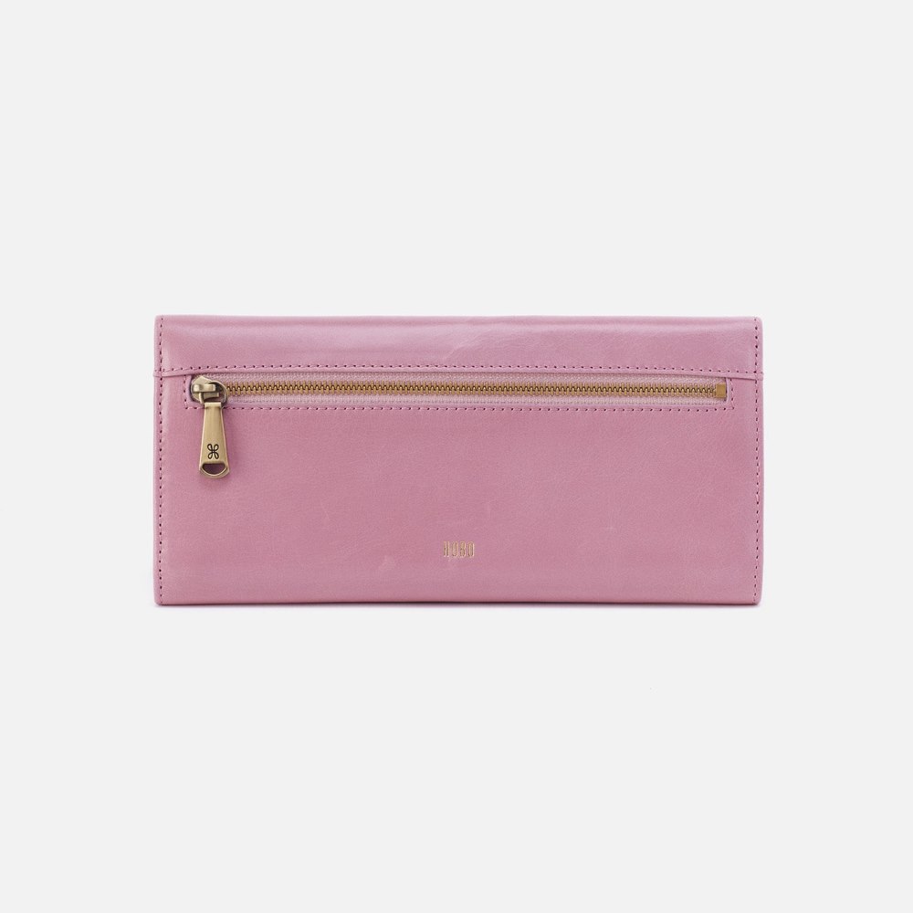 Hobo | Jill Large Trifold Wallet in Polished Leather - Lilac Rose