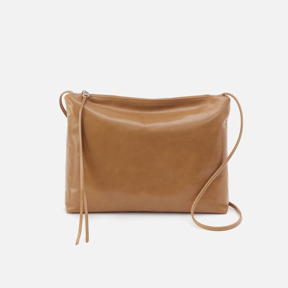 Hobo | Ziggy Crossbody in Polished Leather - Cedar - Click Image to Close