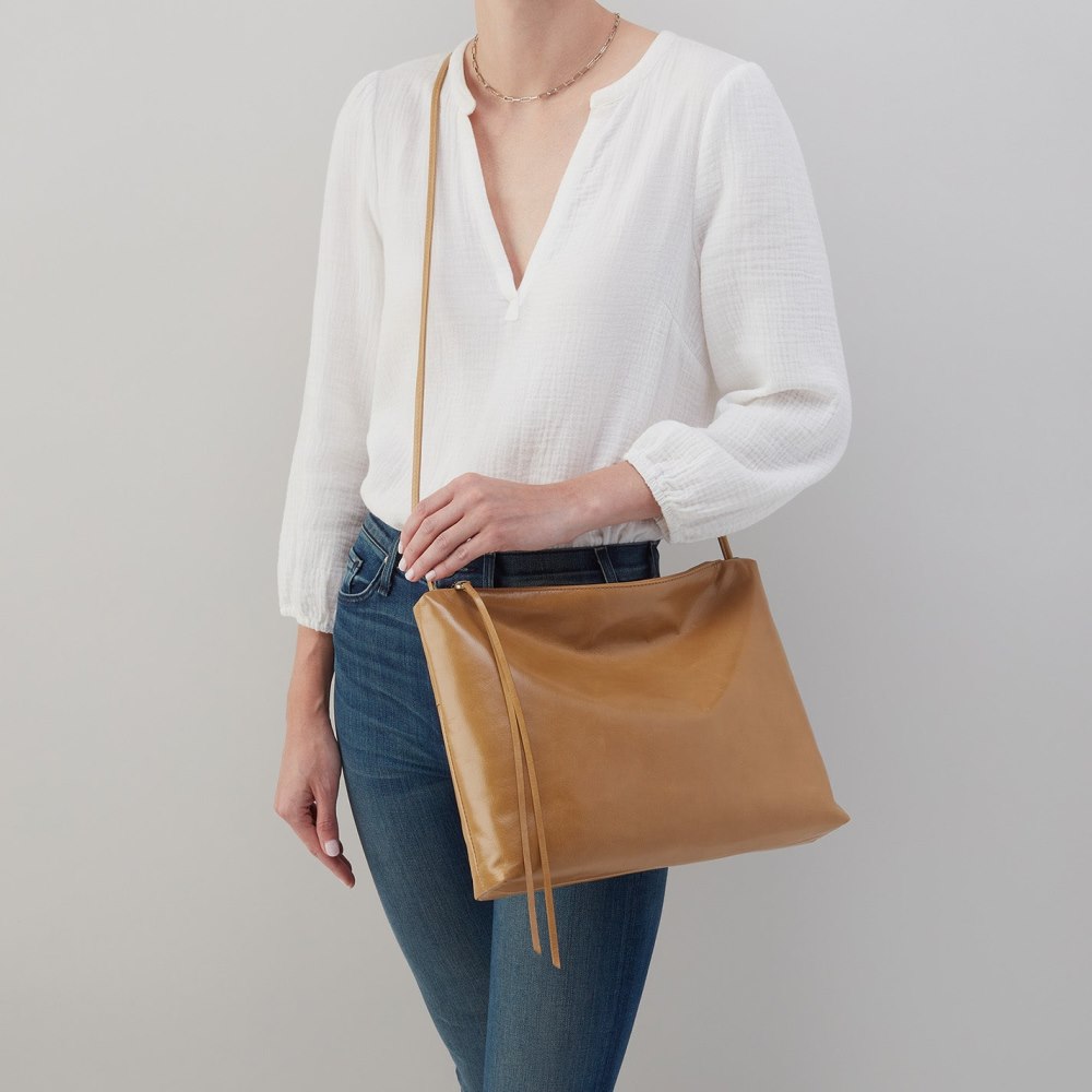 Hobo | Ziggy Crossbody in Polished Leather - Cedar