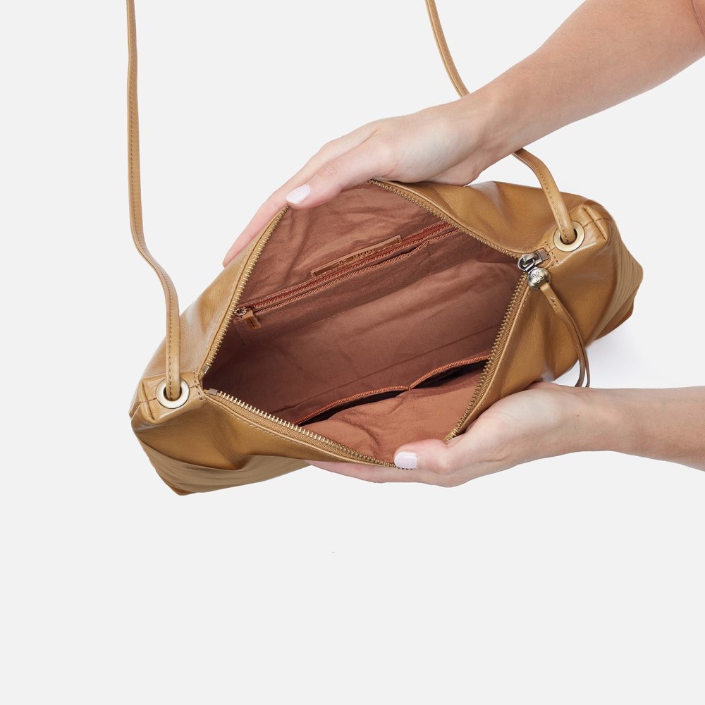 Hobo | Ziggy Crossbody in Polished Leather - Cedar