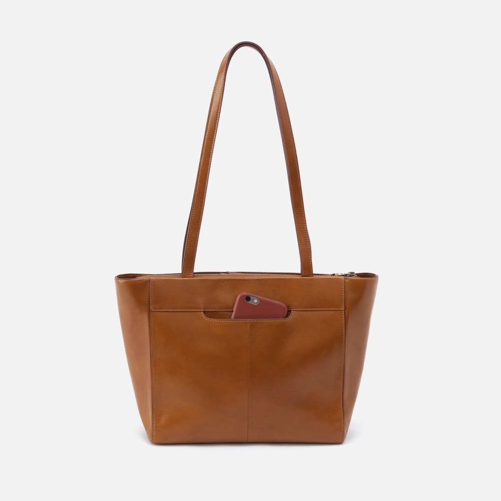 Hobo | Haven Tote in Polished Leather - Truffle