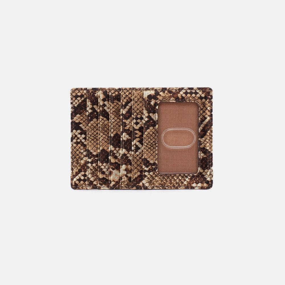 Hobo | Euro Slide Card Case in Printed Leather - Golden Snake