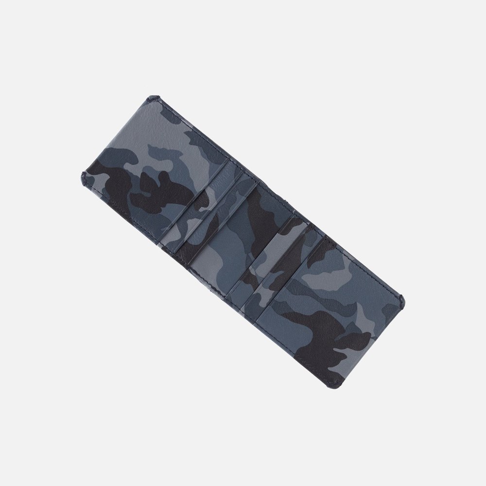 Hobo | Men's Bifold Wallet in Silk Napa Leather - Blue Camo