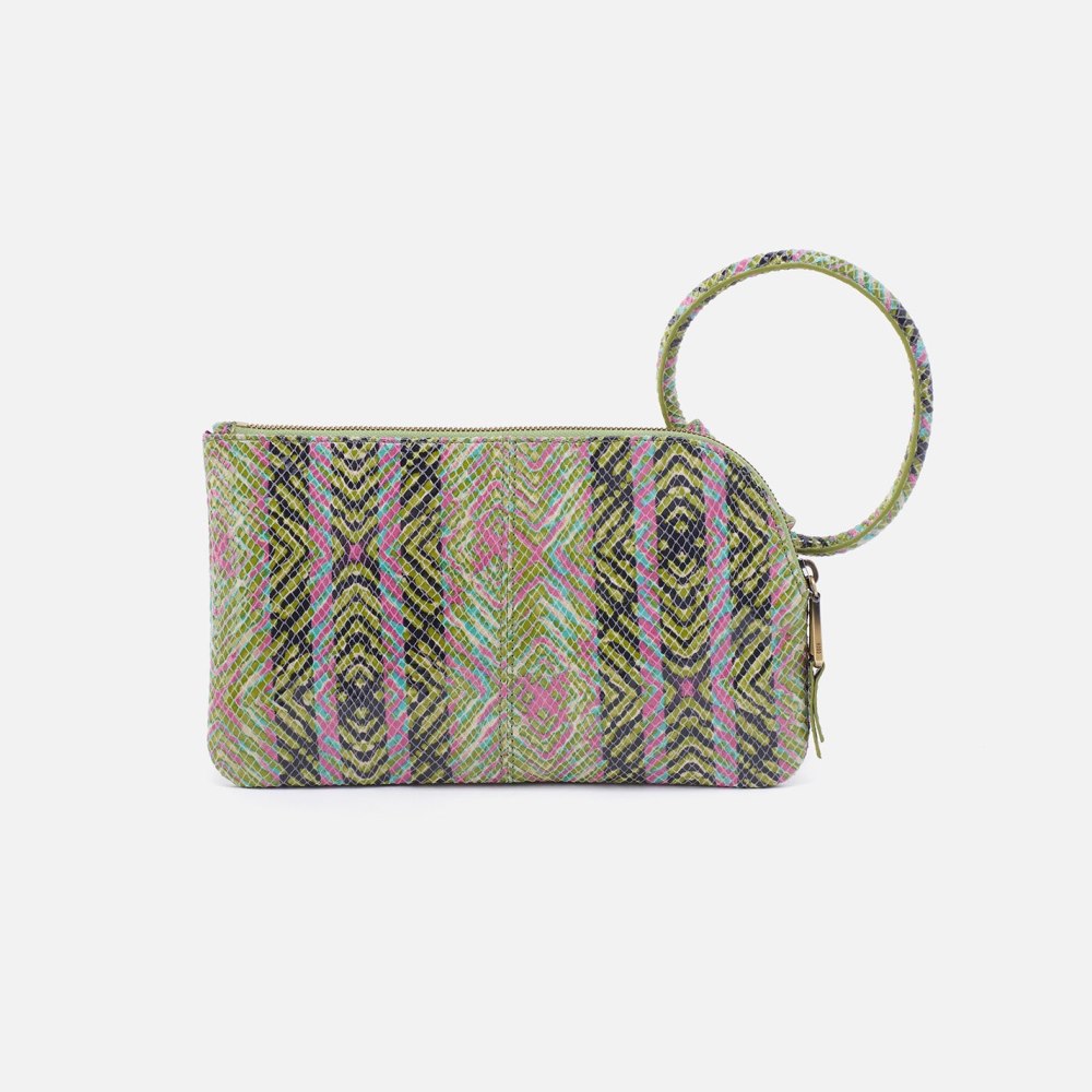 Hobo | Sable Wristlet in Printed Leather - Geo Diamond Print