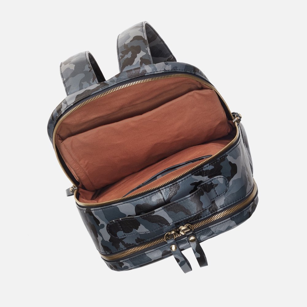 Hobo | Maddox Backpack in Silk Napa Leather - Blue Camo