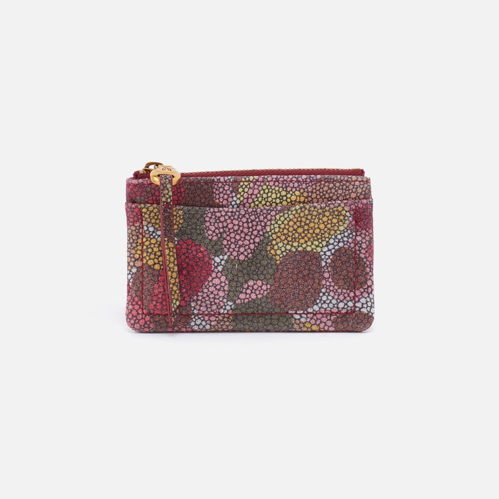 Hobo | Lumen Card Case in Printed Leather - Abstract Foliage