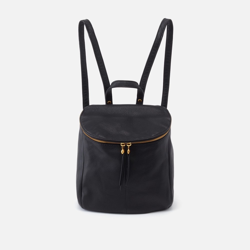 Hobo | River Backpack in Pebbled Leather - Black