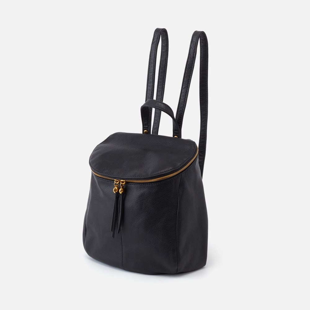 Hobo | River Backpack in Pebbled Leather - Black