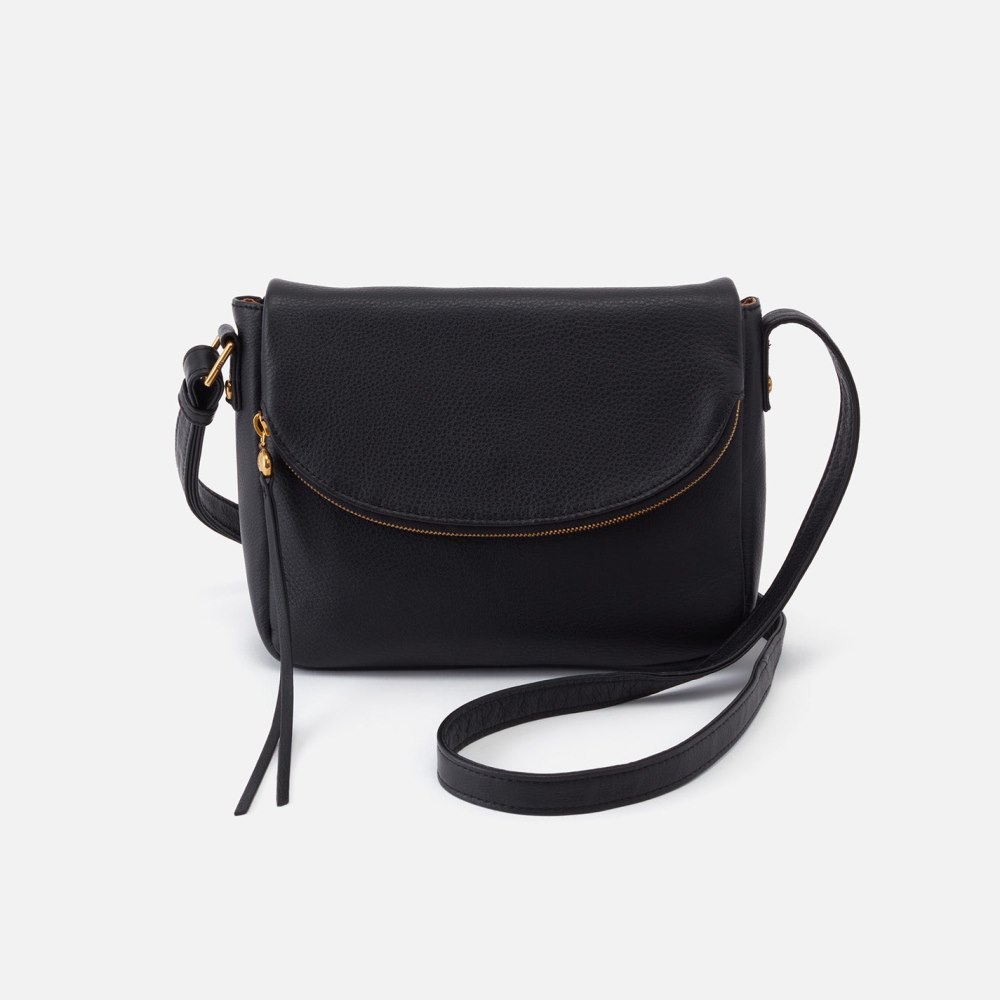 Hobo | Fern Messenger Crossbody in Pebbled Leather - Black