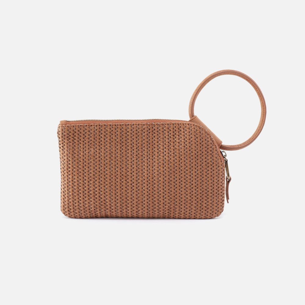 Hobo | Sable Wristlet in Raffia With Leather Trim - Sepia