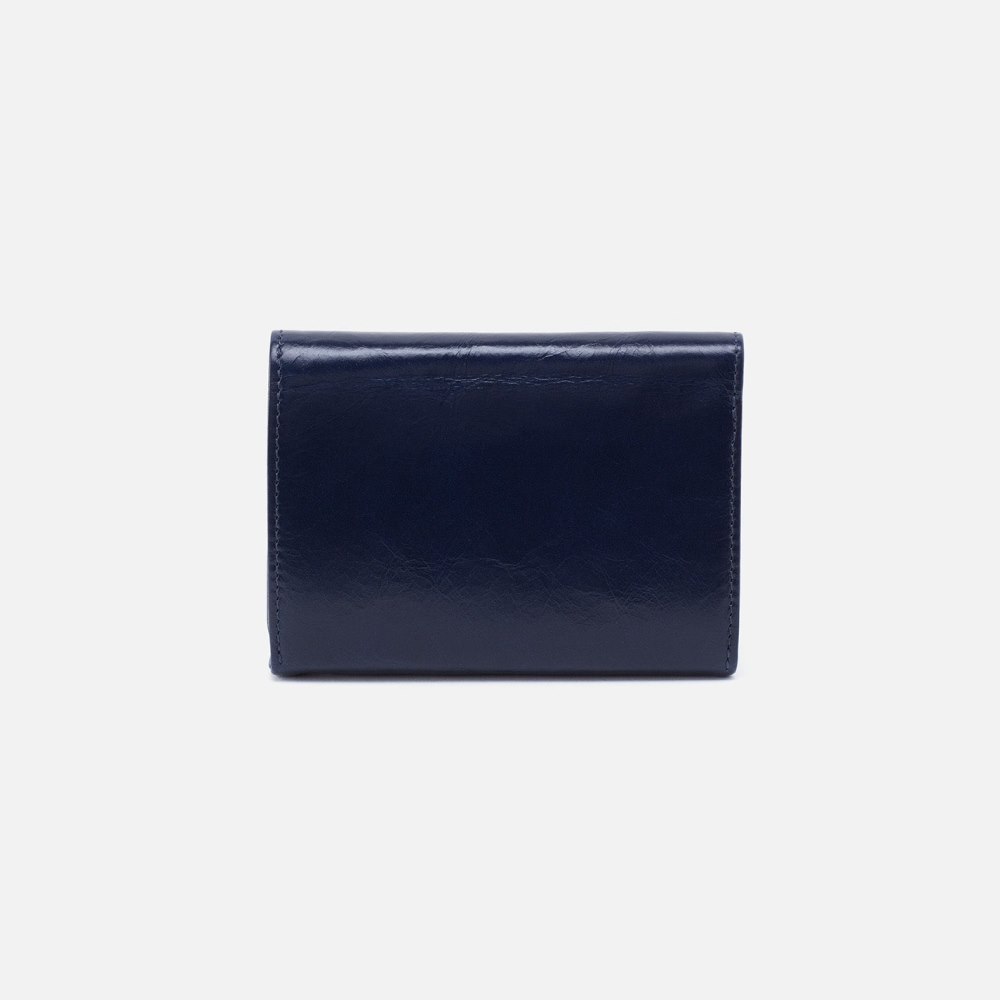 Hobo | Robin Compact Wallet in Polished Leather - Nightshade