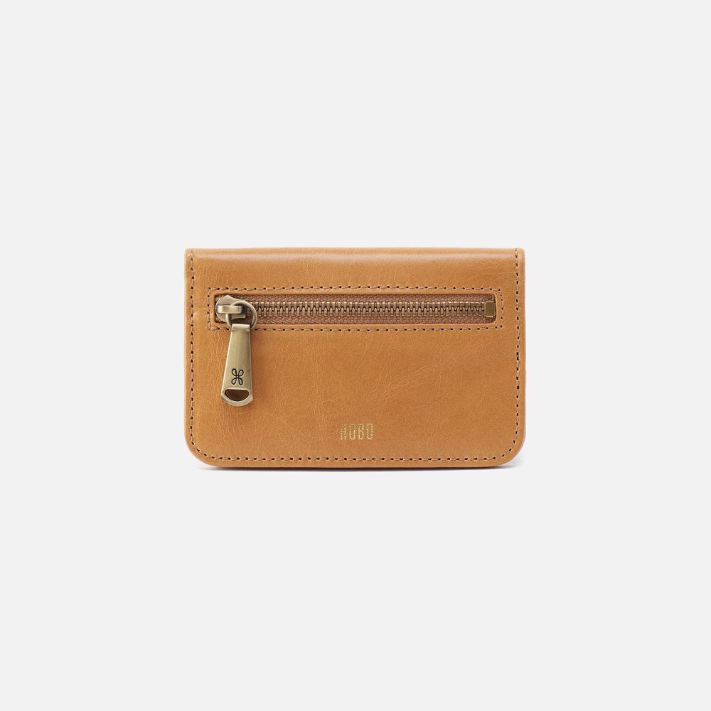 Hobo | Jill Mini Card Case in Polished Leather - Natural