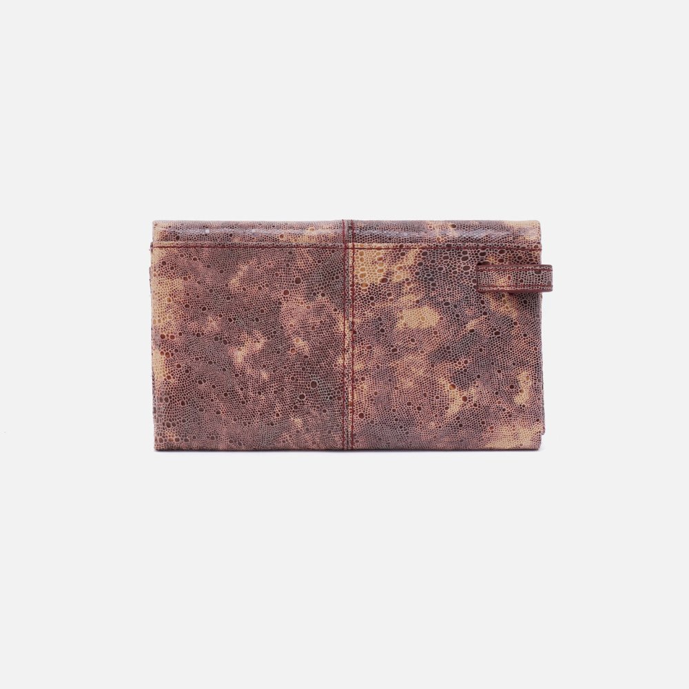 Hobo | Keen Continental Wallet in Printed Leather - Autumn Sky