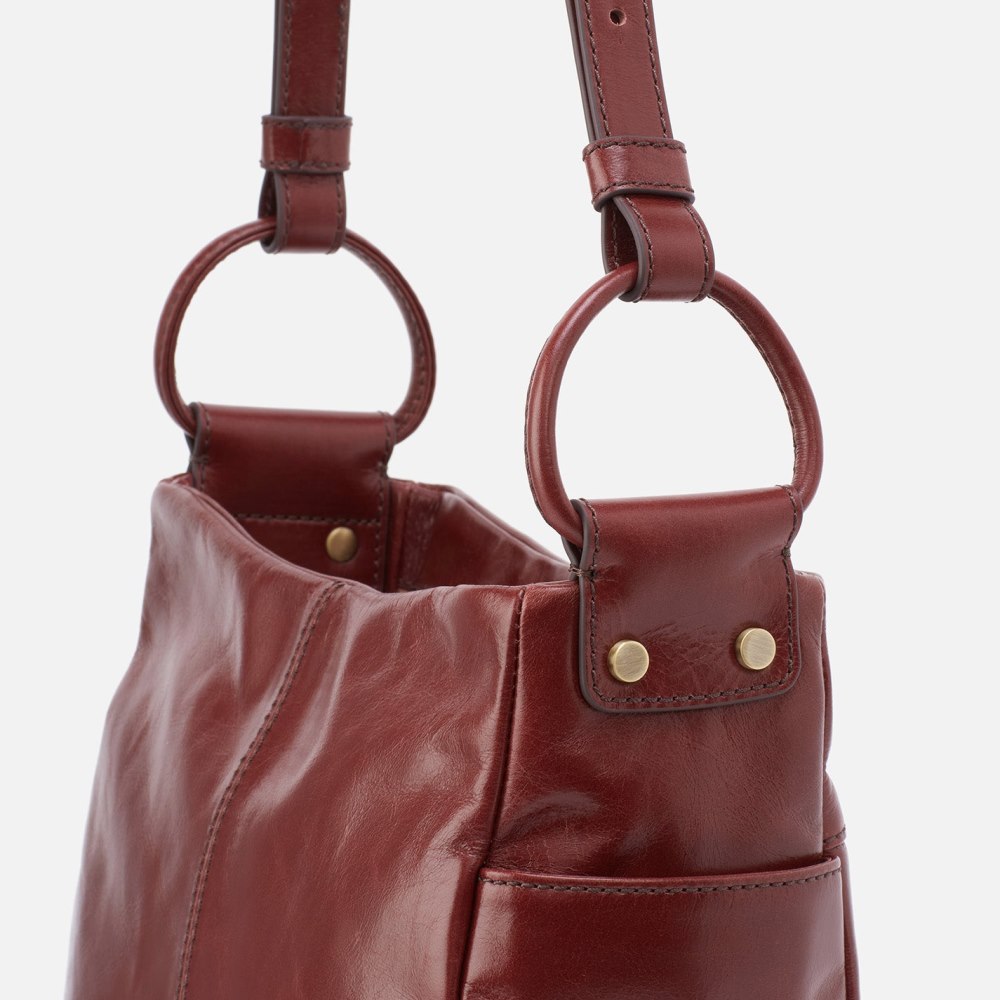 Hobo | Sheila Crossbody in Polished Leather - Henna