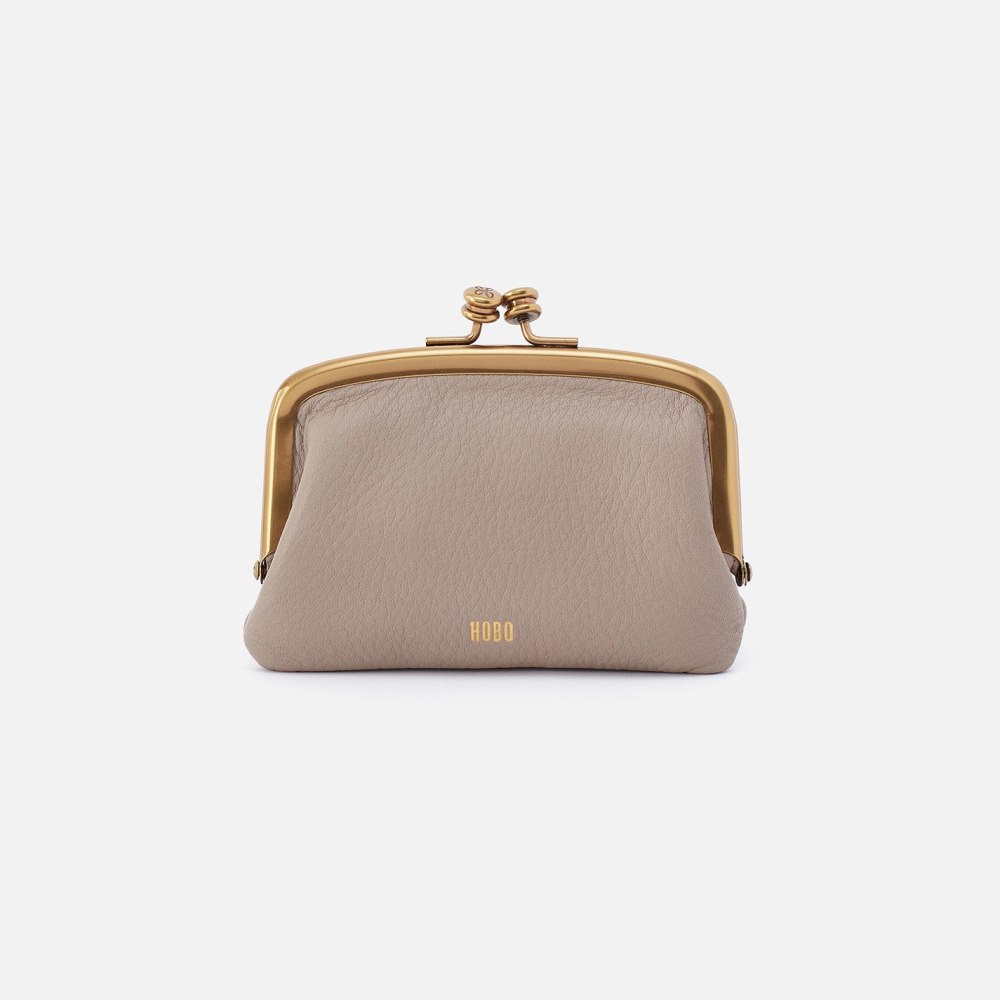 Hobo | Cora Frame Card Holder in Pebbled Leather - Taupe