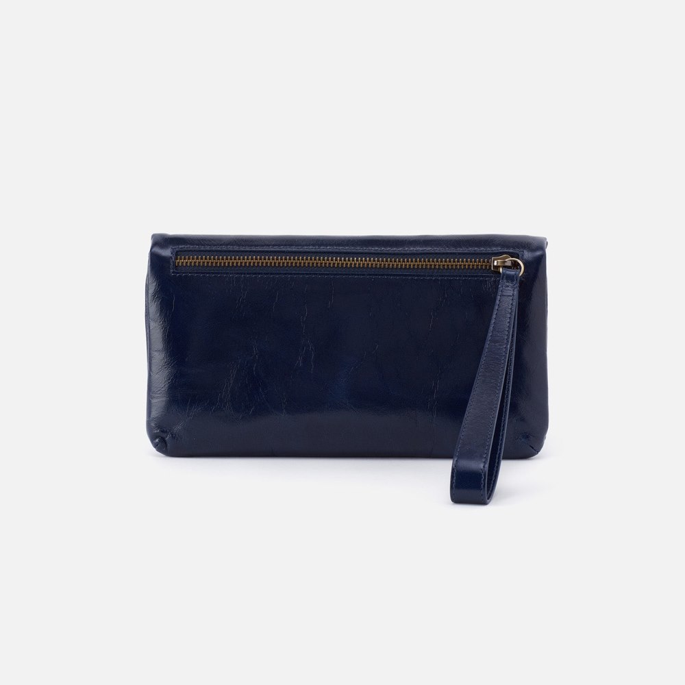 Hobo | Lauren Wristlet in Polished Leather - Nightshade