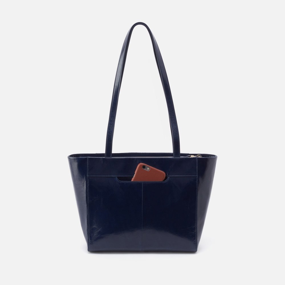 Hobo | Haven Tote in Polished Leather - Nightshade