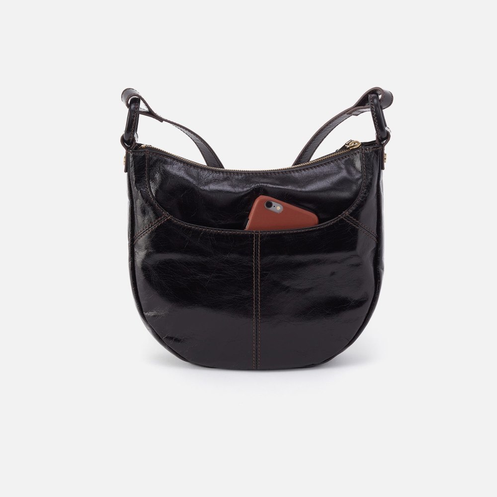 Hobo | Sheila Scoop Crossbody in Polished Leather - Black