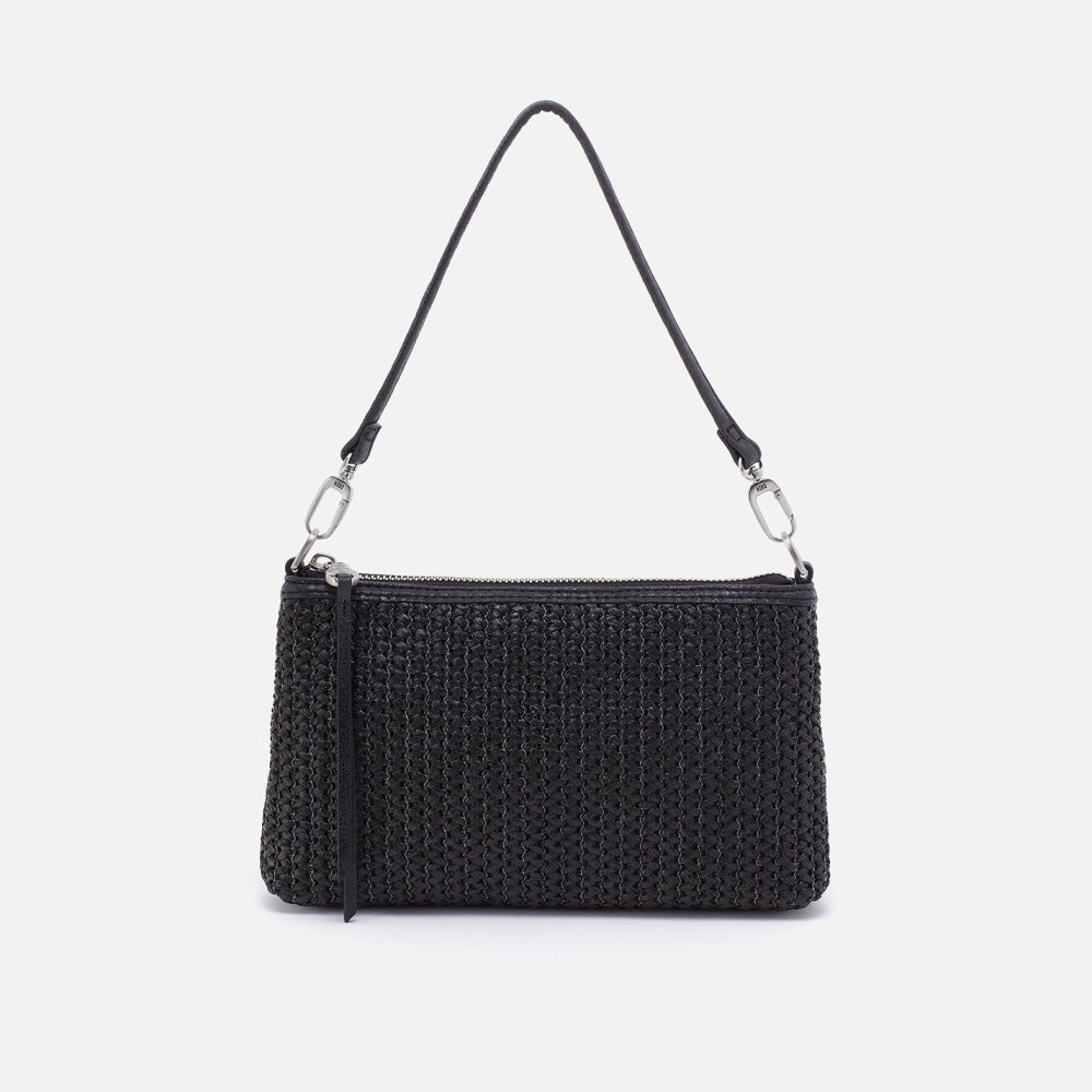 Hobo | Darcy Crossbody in Raffia With Leather Trim - Black