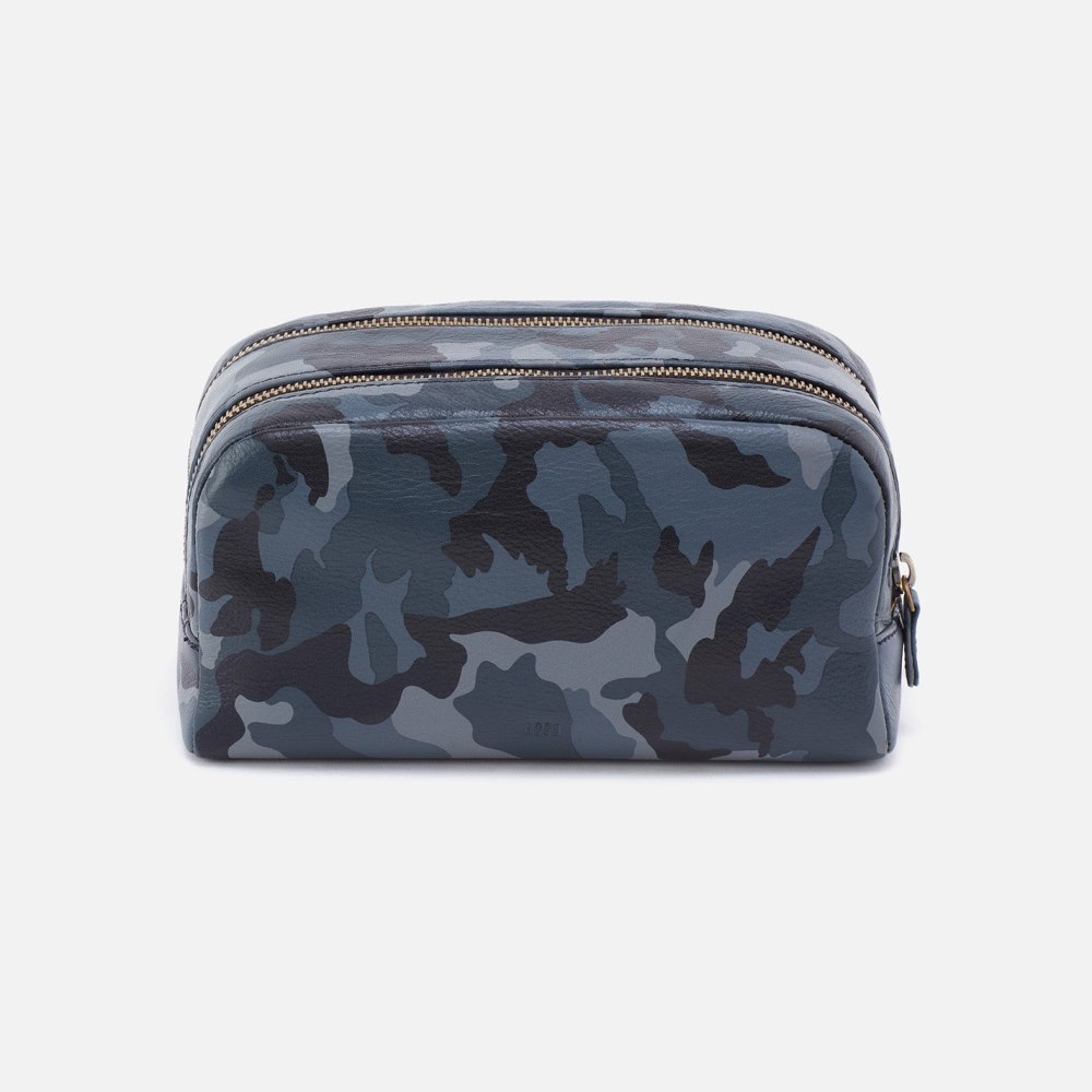 Hobo | Men's Travel Kit in Silk Napa Leather - Blue Camo