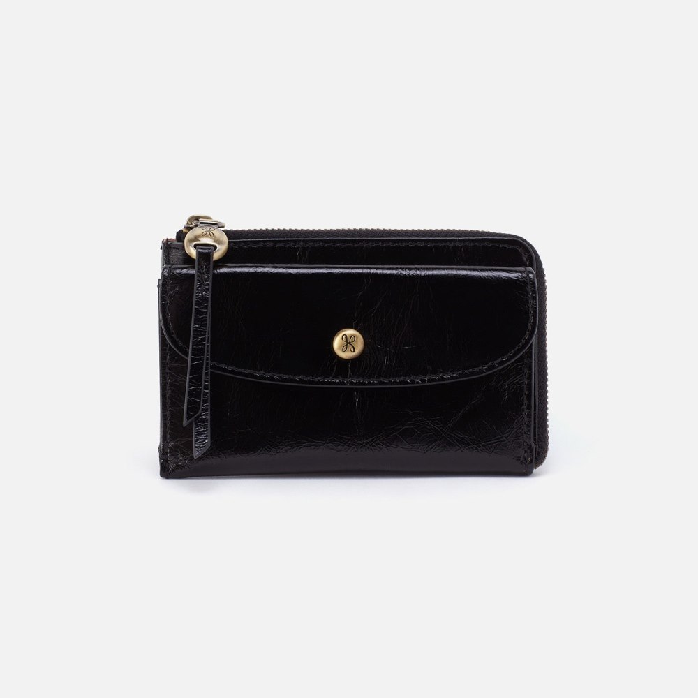 Hobo | Addi Card Case in Polished Leather - Black