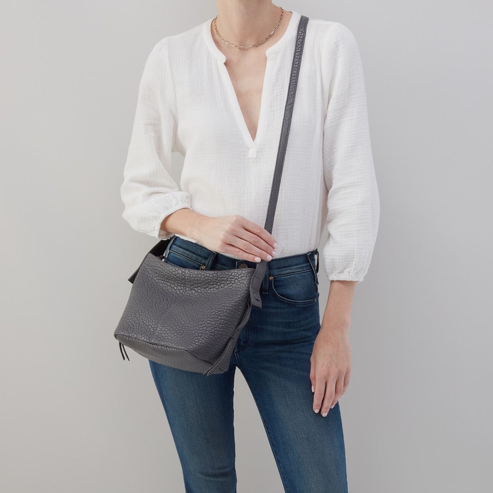 Hobo | Bonita Crossbody in Bubble Pebbled Leather - Grey