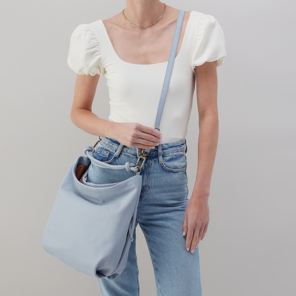 Hobo | Lindley Hobo in Soft Pebbled Leather - Pale Blue