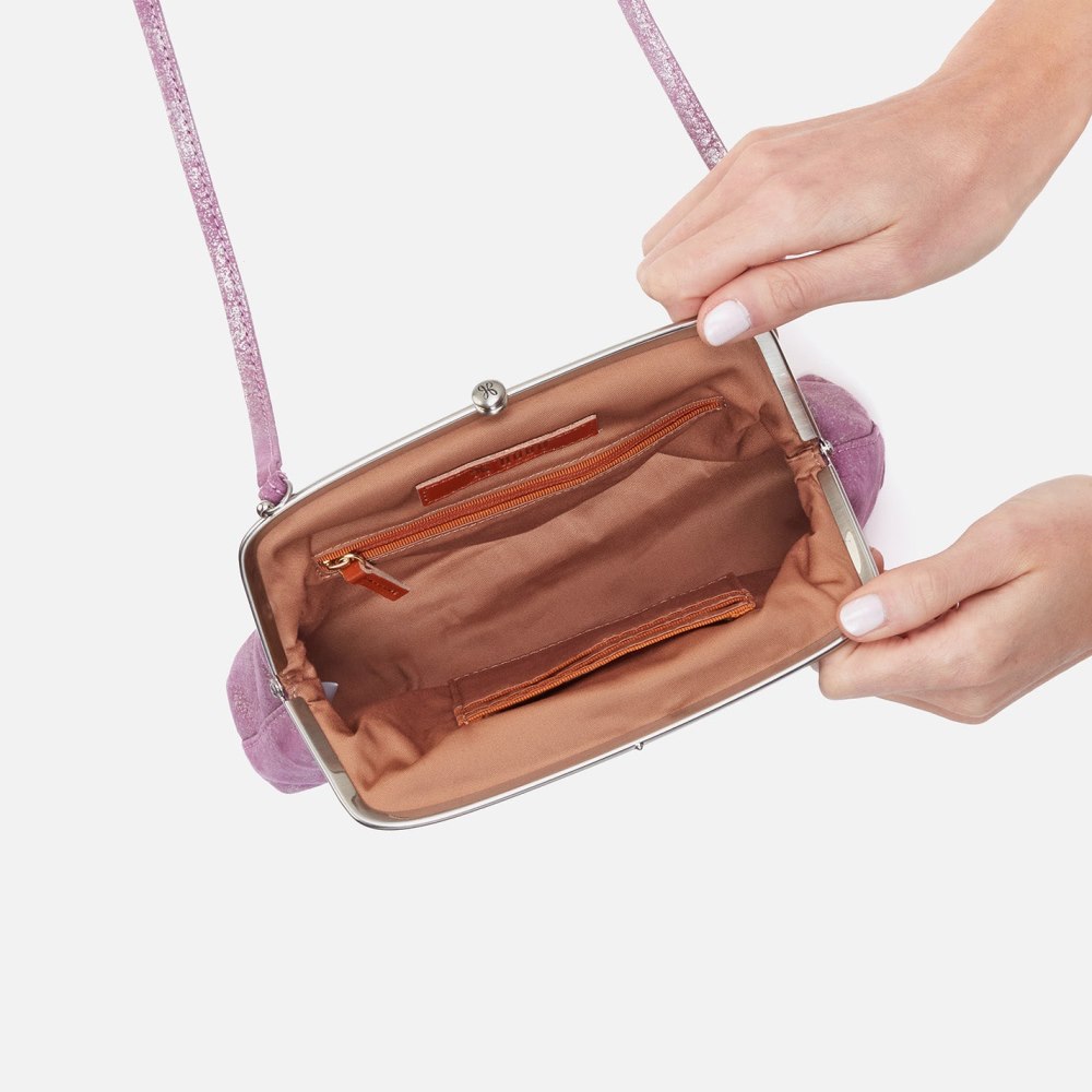 Hobo | Lana Crossbody in Metallic Leather - Violet Metallic