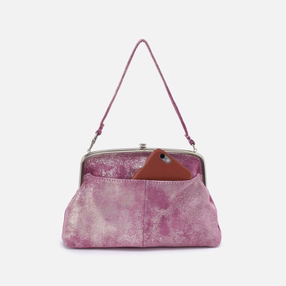 Hobo | Lana Crossbody in Metallic Leather - Violet Metallic